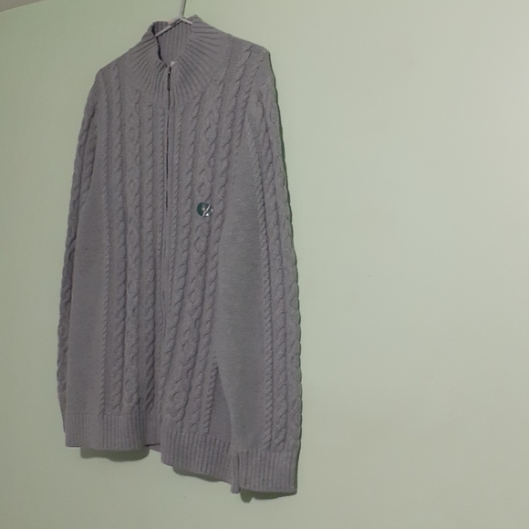 L.L.Bean Signature Cotton Fisherman Sweater Irish Cable Knit Long Cardigan 2xNEW - Picture 3 of 4